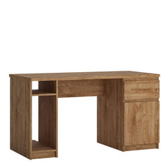 Fribo 1 door 1 drawer twin pedestal desk in Oak - Furniture One Shop