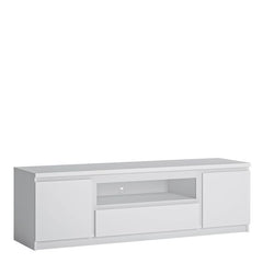 Fribo 2 door 1 drawer 166 cm wide TV cabinet in White - Furniture One Shop