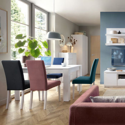 Fribo Extending dining table 140-180cm in White - Furniture One Shop