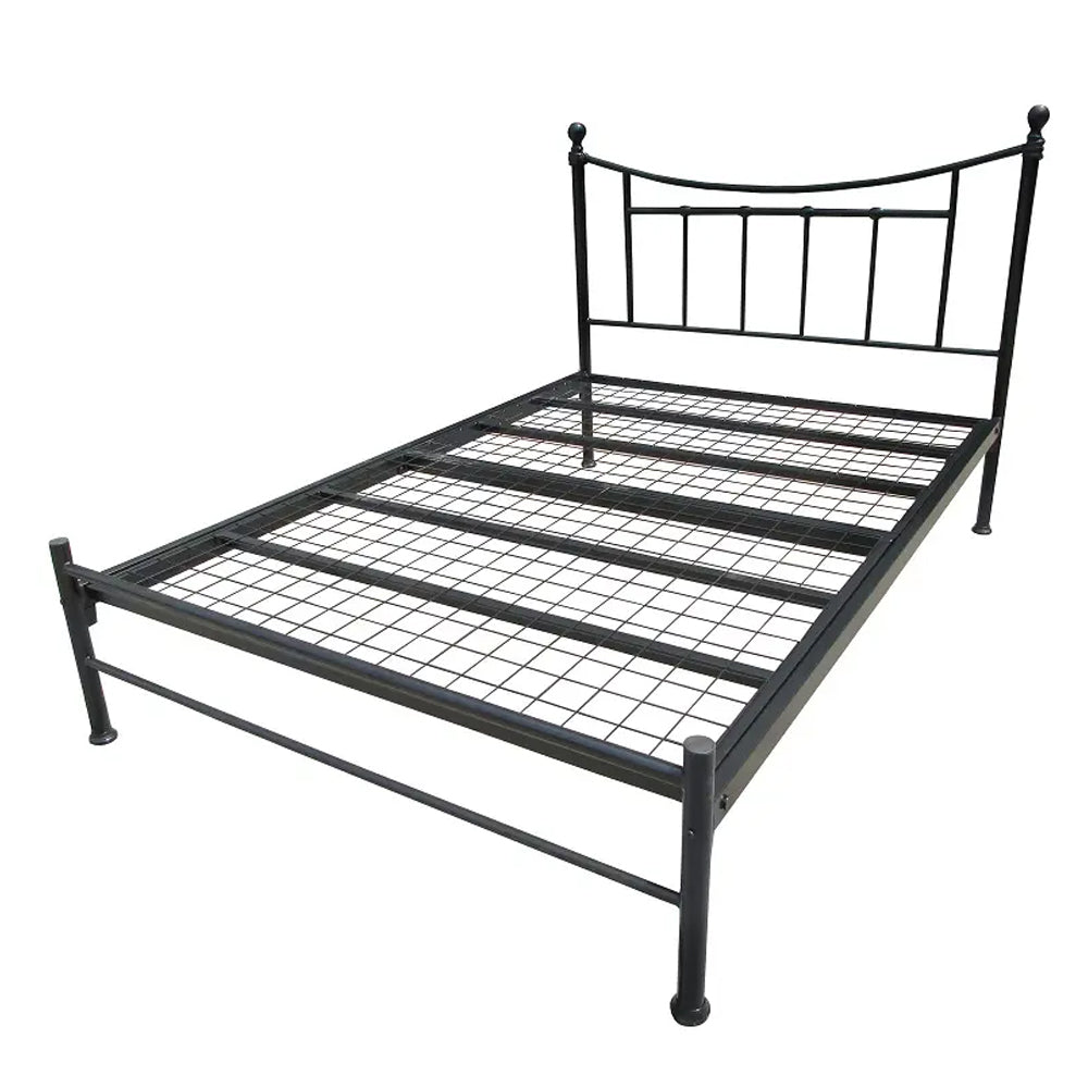 Bristol Elegant Metal Single Bed in Black (Mesh Base)