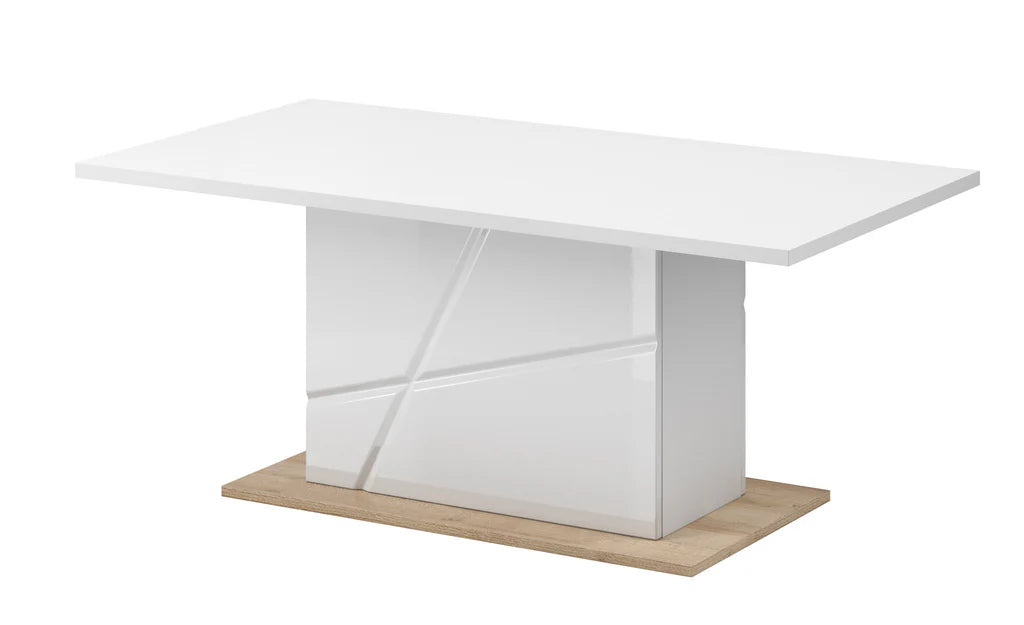 Futura FU-09 Wooden Coffee Table in White Gloss - 115cm