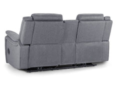 Galaxy Tech Fabric 2 Seater Electric Recliner Sofa In Grey