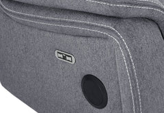 Galaxy Tech Fabric 2 Seater Electric Recliner Sofa In Grey