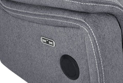 Galaxy Tech Fabric 3 Seater Electric Recliner Sofa In Grey