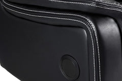 Galaxy Tech Leather Aire 2 Seater Electric Recliner Sofa In Black