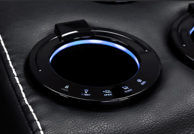 Galaxy Tech Leather Aire 2 Seater Electric Recliner Sofa In Black