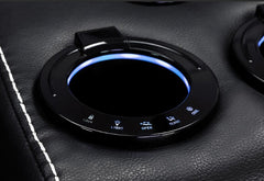 Galaxy Tech Leather Aire 2 Seater Electric Recliner Sofa In Black