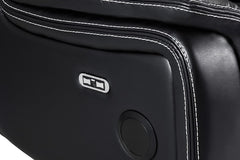 Galaxy Tech Leather Aire 3 Seater Electric Recliner Sofa In Black