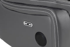 Galaxy Tech Leather Aire 3 Seater Electric Recliner Sofa In Grey