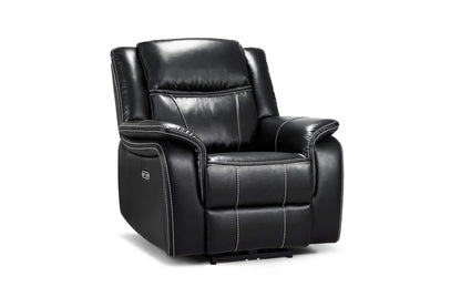 Galaxy Tech Leather Aire Electric Recliner Arm Chair In Black