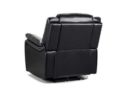 Galaxy Tech Leather Aire Electric Recliner Arm Chair In Black