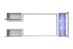 Galaxy Wooden TV Entertainment Unit in White Matt & Concrete Grey - Furniture One Shop