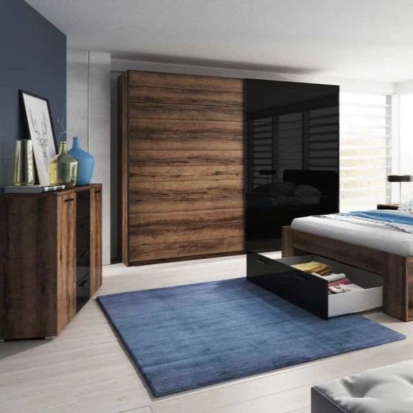 Galaxy Wooden Wardrobe 220cm With 2 Sliding Doors In Oak Monastery