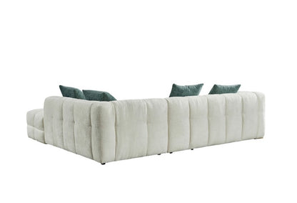 Genoa Left Hand L-Shape Corner Sofa In Beige Fabric
