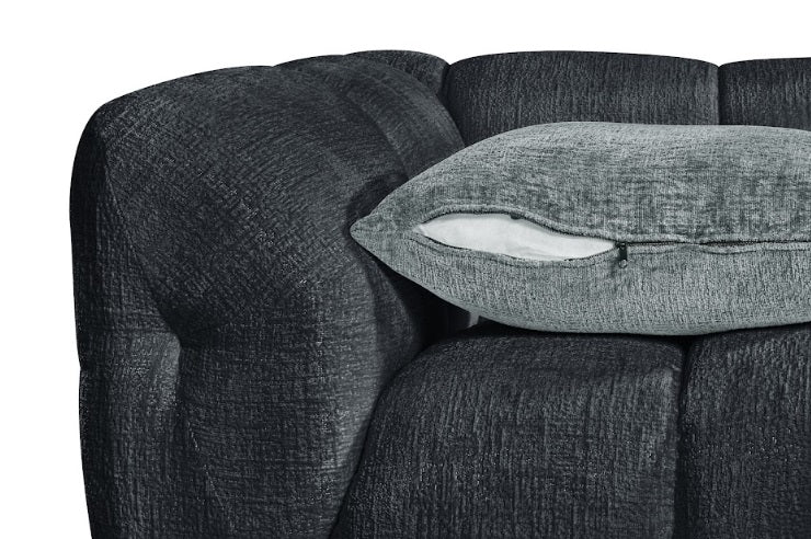 Genoa Left Hand L-Shape Corner Sofa In Charcoal Fabric