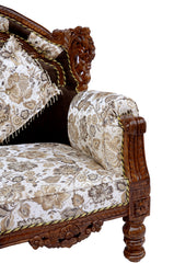 Handcrafted Solid Sheesham Wood 3 Seater Sofa In Honey Brown