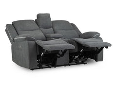 Harald Fabric 2 Seater Electric Recliner Sofa In Grey