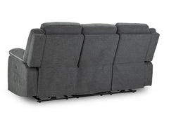 Harald Fabric 3 Seater Electric Recliner Sofa In Grey