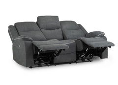 Harald Fabric 3 Seater Electric Recliner Sofa In Grey