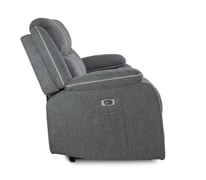 Harald Fabric Electric Recliner Arm Chair In Grey