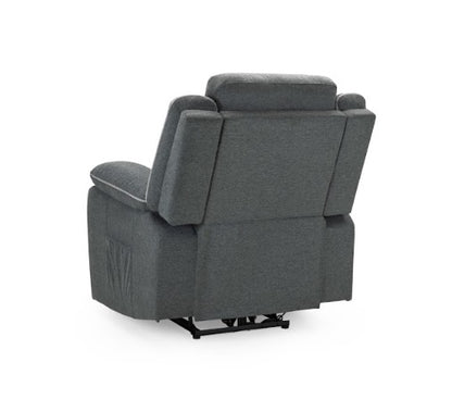 Harald Fabric Electric Recliner Arm Chair In Grey