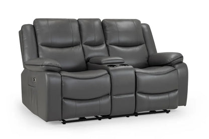 Harald Faux Leather 2 Seater Electric Recliner Sofa In Grey - Furniture One Shop