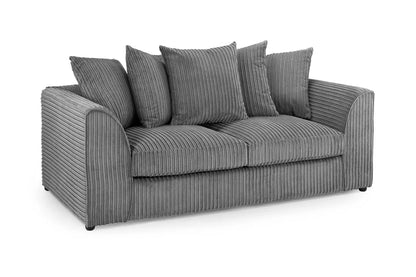 Harley Jumbo Cord 3 Seater Sofa In Grey Fabric