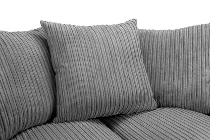 Harley Jumbo Cord Left Hand Corner Sofa In Grey