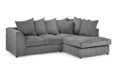 Harley Jumbo Cord Right Hand Corner Sofa In Grey
