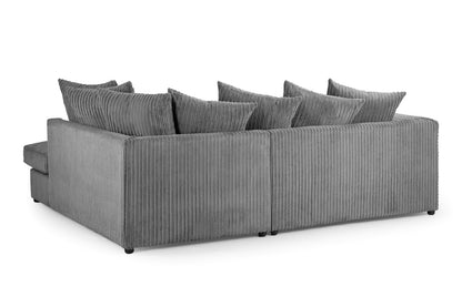 Harley Jumbo Cord Right Hand Corner Sofa In Grey