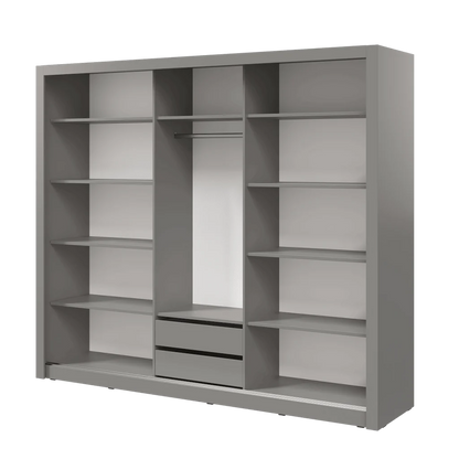 Havana ID-11 Wooden Wardrobe With 3 Sliding Doors In Grey Matt