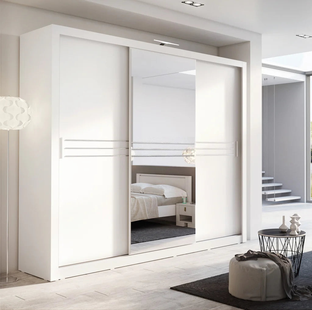 Havana ID-11 Wooden Wardrobe With 3 Sliding Doors In White Matt