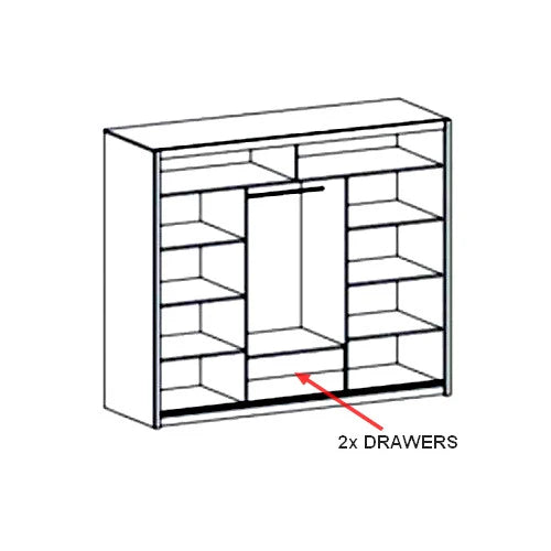 Havana ID-11 Wooden Wardrobe With 3 Sliding Doors In White Matt