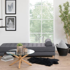 Heaven Round Coffee Table with Smoked Glass Top and Oak Legs - UK - Furniture One Shop