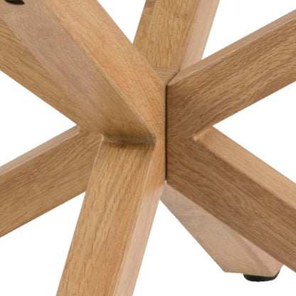 Heaven Round Coffee Table with Smoked Glass Top and Oak Legs - UK