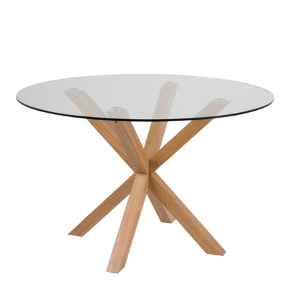 Heaven Round Dining Table with Glass Top 119cm - UK