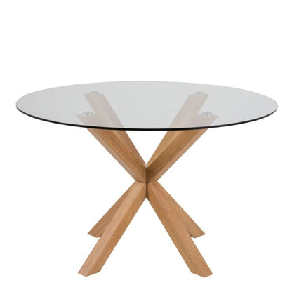 Heaven Round Dining Table with Glass Top 119cm - UK