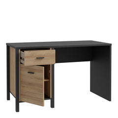 High Rock Desk in Matt Black/Riviera Oak - Furniture One Shop
