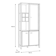 High Rock Display Cabinet in Matt Black/Riviera Oak - Furniture One Shop