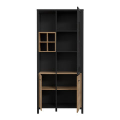 High Rock Display Cabinet in Matt Black/Riviera Oak - Furniture One Shop