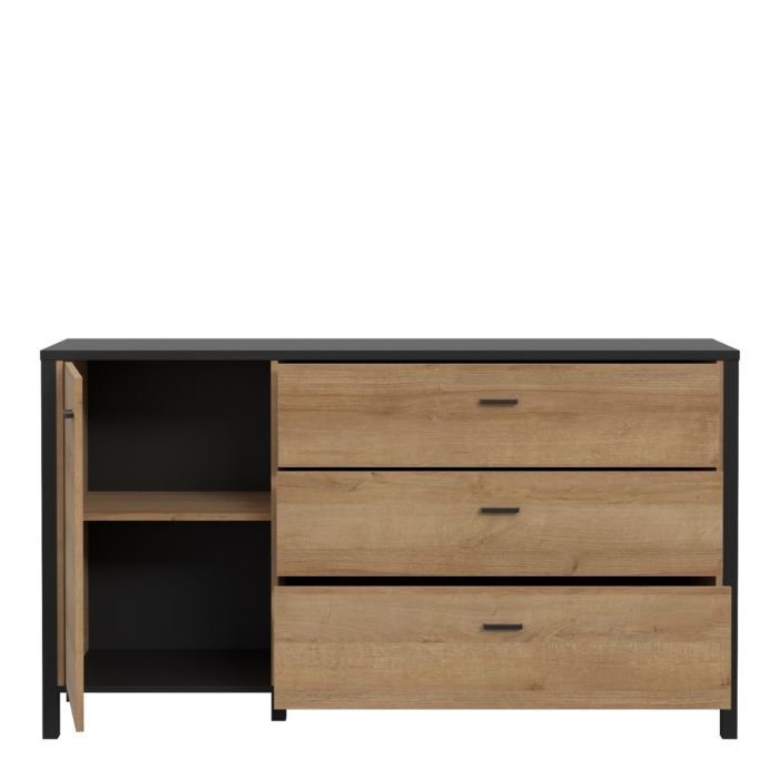 High Rock Sideboard in Matt Black/Riviera Oak