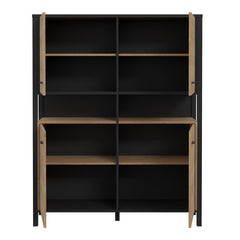 High Rock Storage Cabinet in Matt Black/Riviera Oak - Furniture One Shop