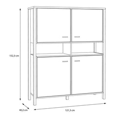 High Rock Storage Cabinet in Matt Black/Riviera Oak - Furniture One Shop