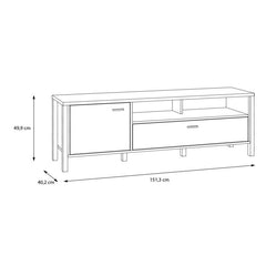 High Rock TV Unit in Matt Black/Riviera Oak