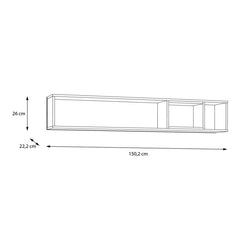 High Rock Wall Shelf in Matt Black/Riviera Oak - Furniture One Shop