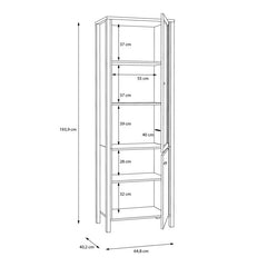 High Rock Wide Display Cabinet in Matt Black/Riviera Oak