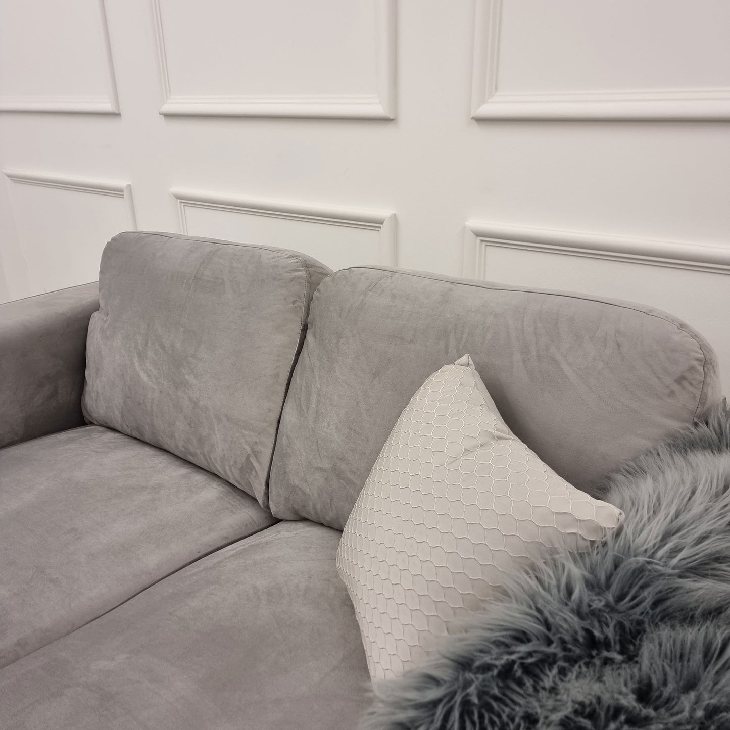 Hudson 3 & 2 Seater Sofa with fixed back cushion in Steel