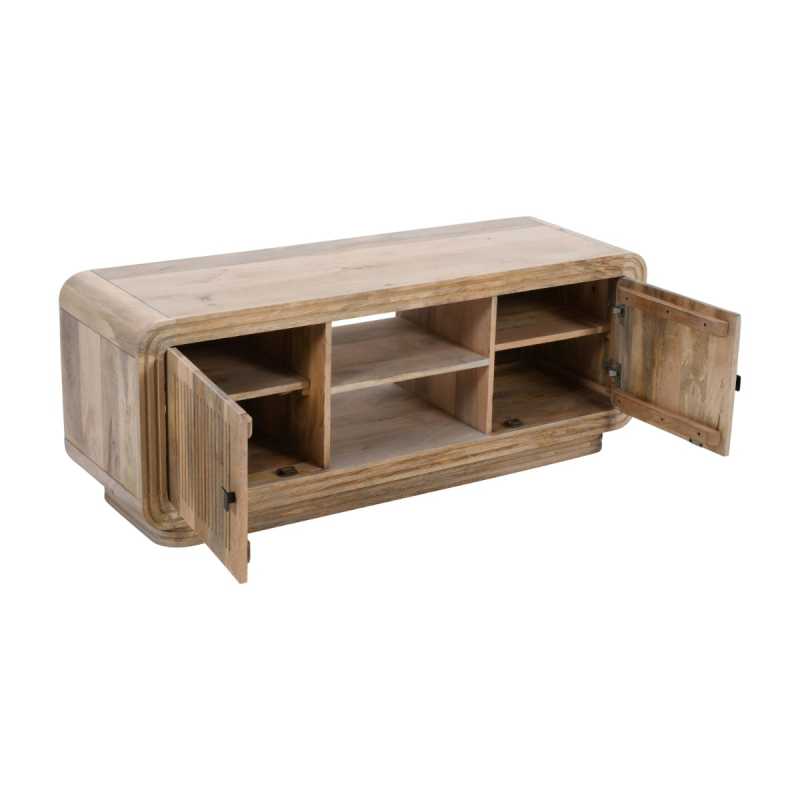 Hudson Carved Mango Wood 2 Doors TV Stand