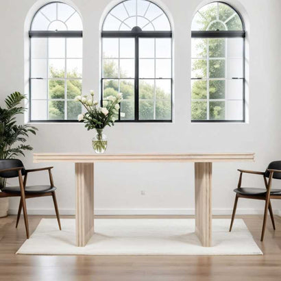 Hudson Carved Mango Wood Dining Table 6 Seater - Furniture One Shop