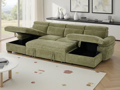 Hudson Green U-Shape Corner Sofa Bed with Storage - Furniture One Shop